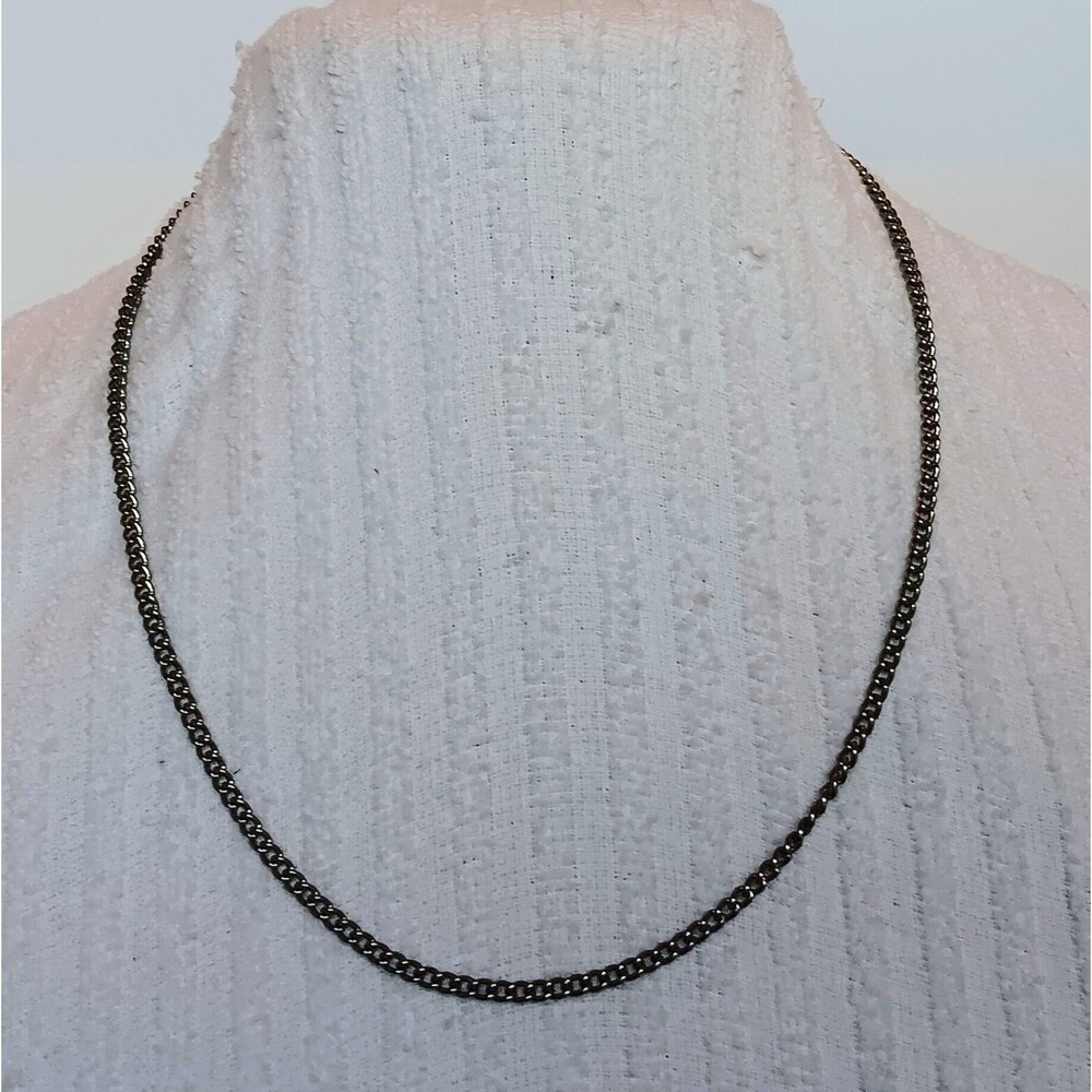 Vintage Estate Unsigned Silvertone Chain Necklace 22 in